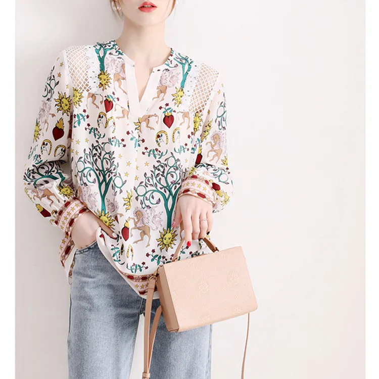 Женская рубашка, осень, новинка, роскошный этнический стиль ...
