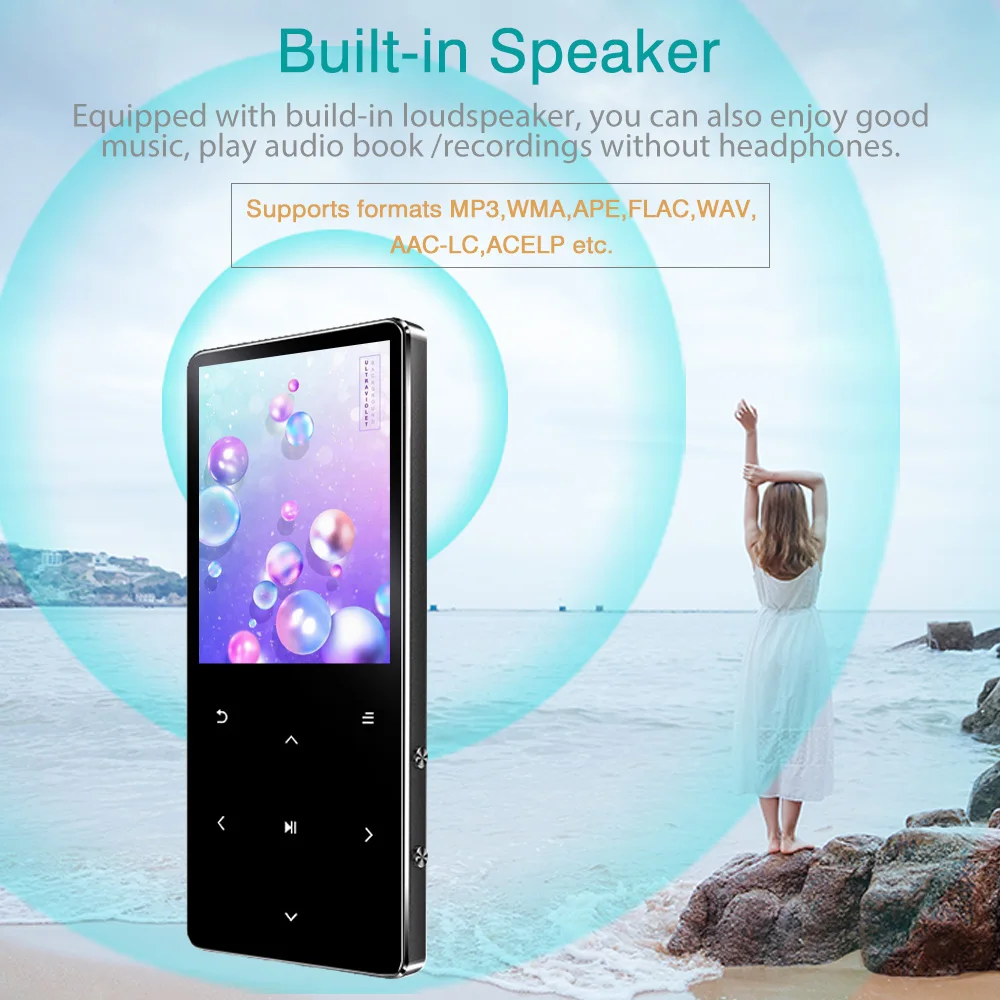 Mp3 плеер REDANT с Bluetooth Hi Fi без потерь мини музыкальный fm радио колонка наушники