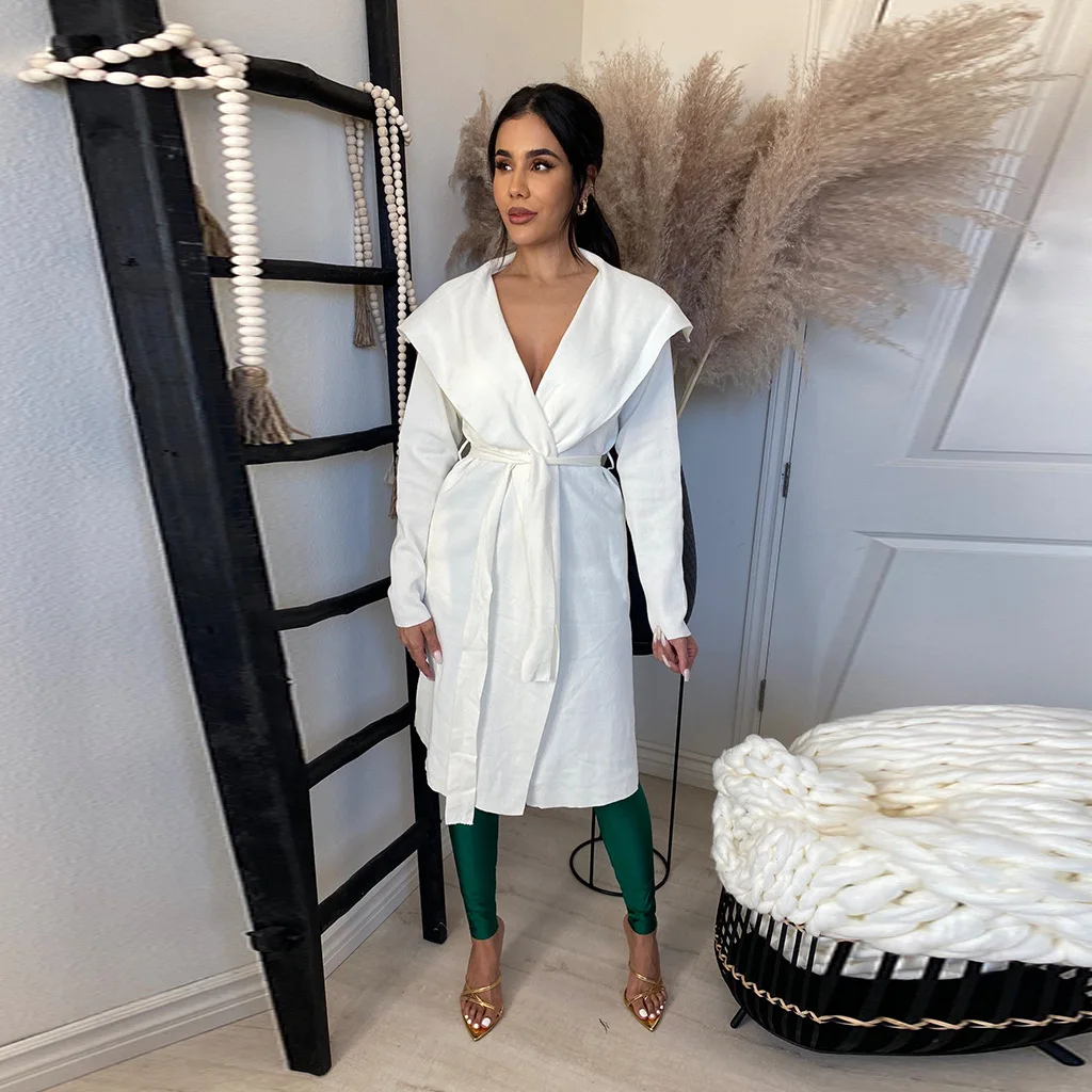 

Chocomist Outwear Fashion Boho Solid Women Trench