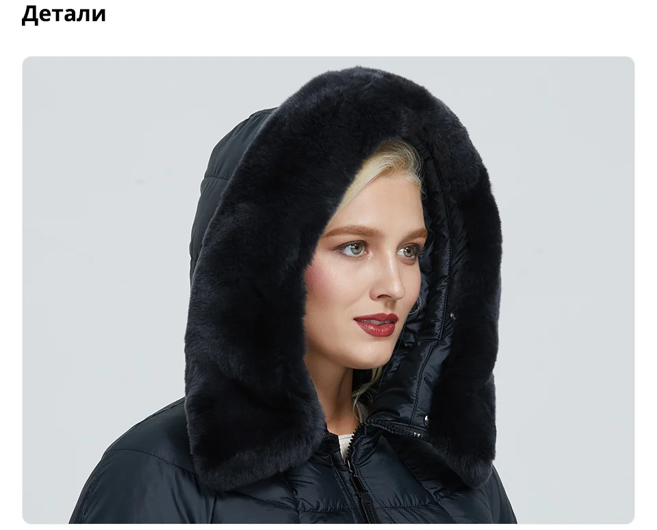 Astrid зимняя женская куртка с воротником из кроличьего меха, дизайнерская длинная плотная хлопковая одежда, модная теплая Женская парка AR-9179