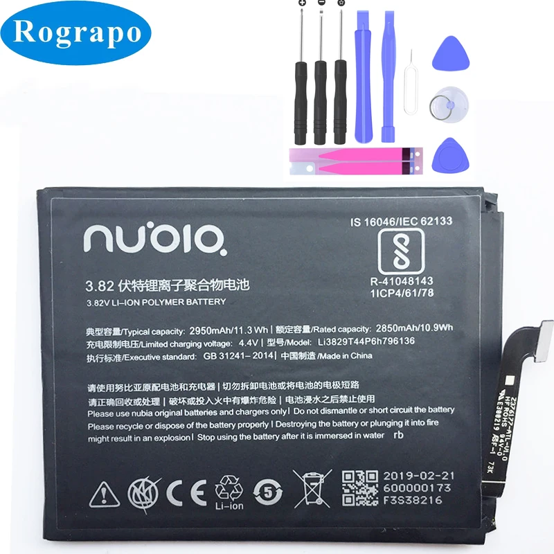 

Original New 2950mAh Li3829T44P6h796136 Battery For ZTE Nubia Z17 Mini NX569J NX569H Mobile Phone Batteries