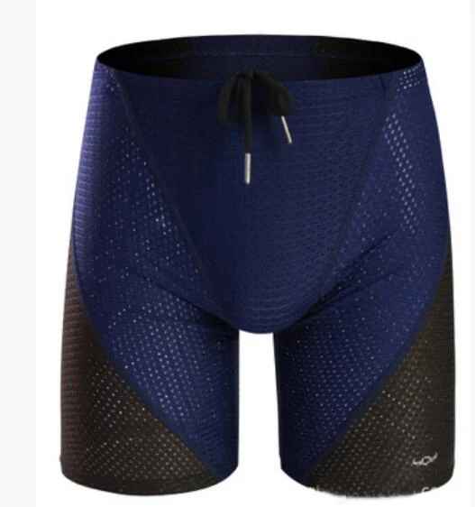 5 цветов Drawstring Mesh мужские плавки купальник Мужская одежда для плавания пляжные шорты трусы боксеры купальные плавки быстросохнущие костюмы 422 - Цвет: navy