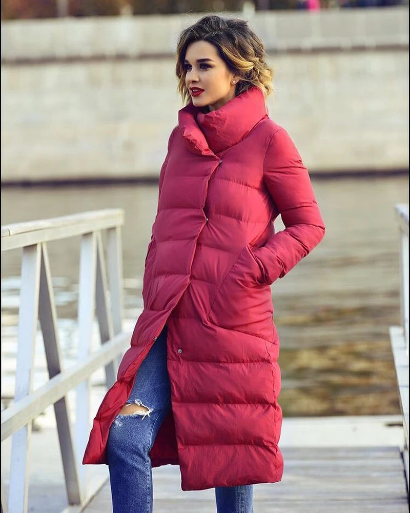 Водолазка Длинная женская куртка модная тонкая теплая зимняя куртка Женская водонепроницаемая дизайнерская Плотная хлопковая Парка женская верхняя одежда DR654