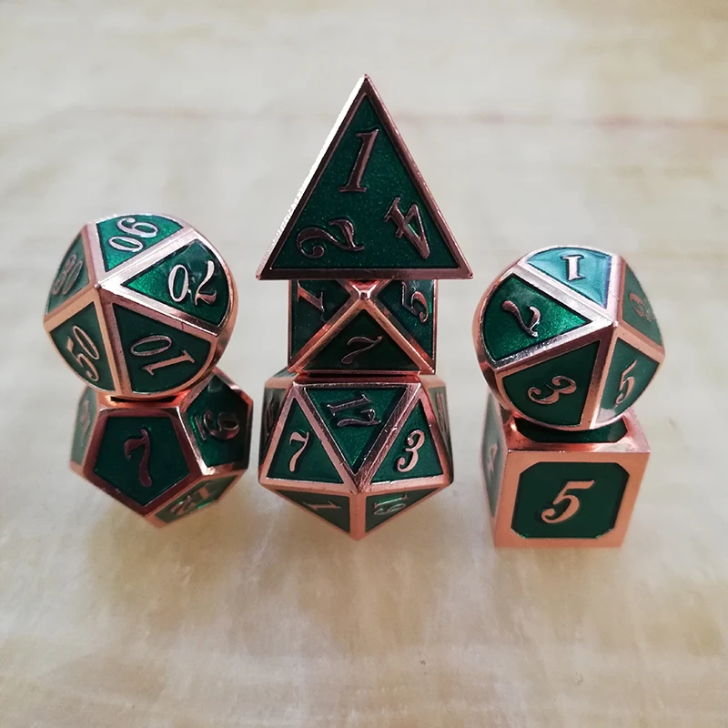 Металлические кубики D4 D6 D8 D10 D % D12 D20 с черным мягким шнурком для DnD ролевые игры
