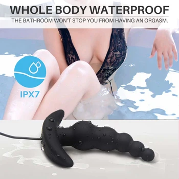 Anal Plug Dildo Vibrator Erotic 10 Frequency Vibrating Prostate Massager Anal Beads Butt Plug Vibrators For Men Toys For Adult 4