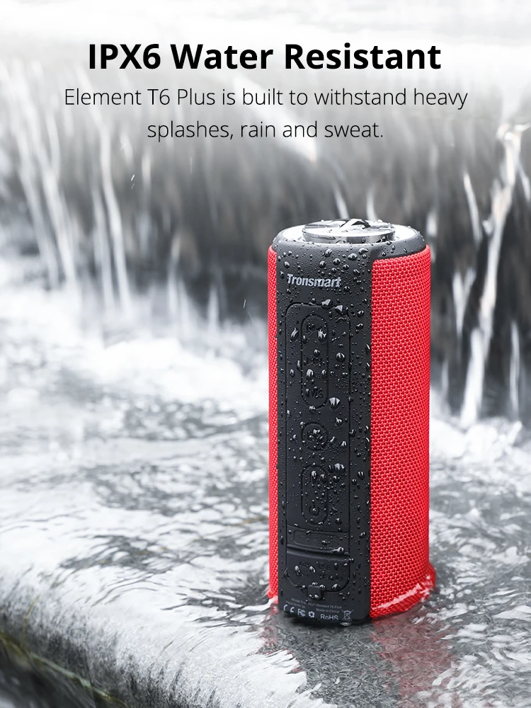 Tronsmart T6 Plus Bluetooth Speaker 40W Portable Speaker Deep Bass Soundbar  with IPX6 Waterproof, Power Bank Function SoundPulse