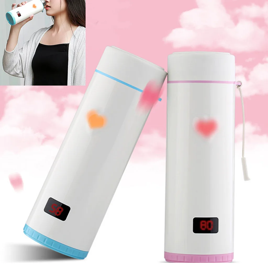 

360ML Love Heart Coffee Mug Thermos Bottle Digital LED Display Stainless Steel Thermal Bottle Vacuum Cup Thermometer 2019 HOT