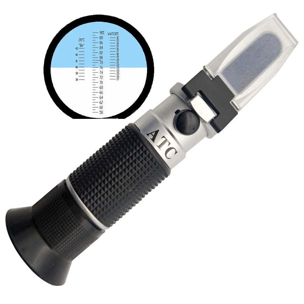 Rhb90atc Brix Baume Water 3 In 1 Honey Refractometer With Plastic