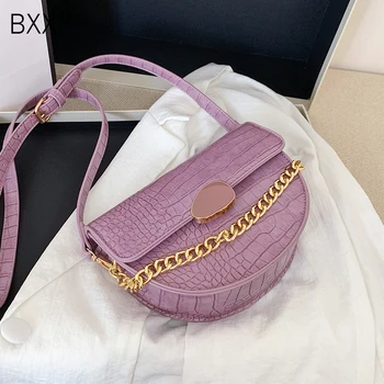 

[BXX] Crocodile Pattern Small PU Leather Handbags For Women 2020 Spring Elegant Shoulder Saddle Bag Female Travel Hand Bag HM278