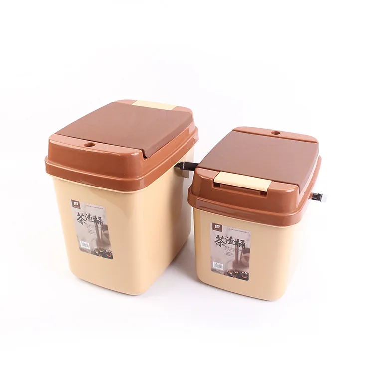 Tea Sets Square Plastic Tea Bucket Tea Residue Filter Bucket Large Small Drain Bucket Garbage fei shui tong with Lid