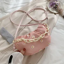 Designer Daisy Embroidery Dumpling Bags Puffy Leather Bag women Acrylic Chain Crossbody Bags Shoulder bags lady handbags 2020 Designer Daisy Embroidery Dumpling Bags Puffy Leather Bag women Acrylic Chain Crossbody Bags Shoulder bags lady handbags 2020