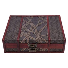 Деревянная коробка для хранения ювелирных изделий, винтажная деревянная коробка с металлическим замком, Свадебная подарочная упаковка, ручное украшение для рабочего стола