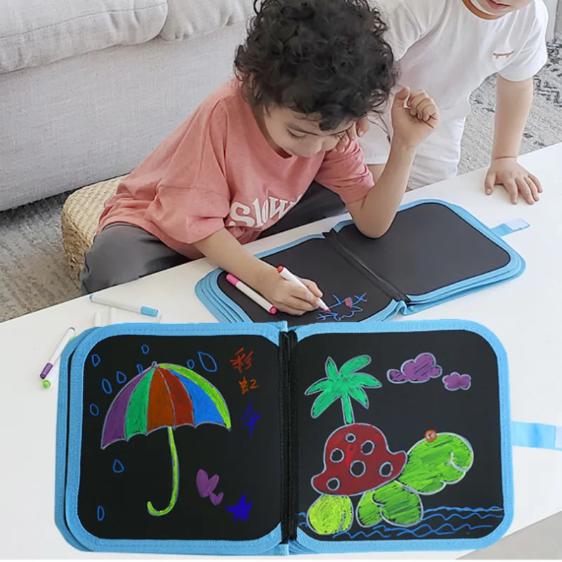 

Drawing Board Book With Magic Water Pen DIY Sketchers Blackboard Painting Doodle Coloring Learning Educational Toys For Children