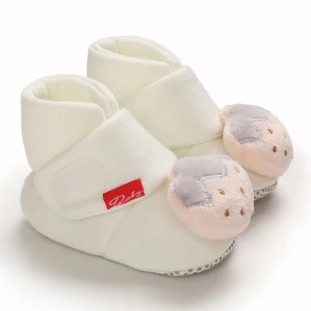 

Infants Baby First Walkers Baby Winter Boots Cute Plus Velvet Shoes Soft Sole Non-slip Hook & Loop 0-18M Baby Girl Shoes
