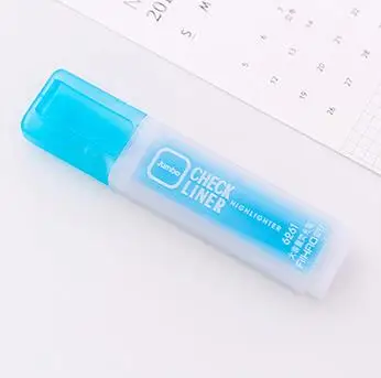Синий School Highlighter Pen Set 6 Color Oblique Head Check Liner Marker Highlighter for Office School Kids Study - Цвет: Синий