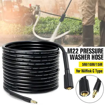 

5M/10M/15M M22 Portable Garden High Pressure Cleaner Sprayer Washer Hose Connector Industrial Tool C100 C110 C120 C130 C140