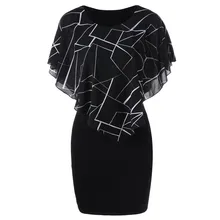 Размера плюс Для женщин платья геометрический принт шифоновый