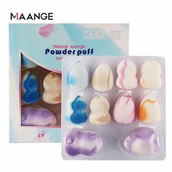

MAANGE 10Pcs Face Makeup Sponge Cosmetic Beauty Puff Foundation Cream Contour Smooth Make Up Tool Kit Random Color Wholesale