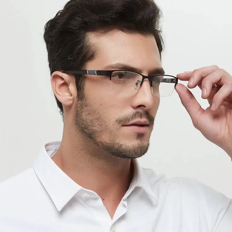 New Trend Reading Glasses Reading Glasses Men and Women High Quality Half Frame Diopters Business Office Men Reading Glasses