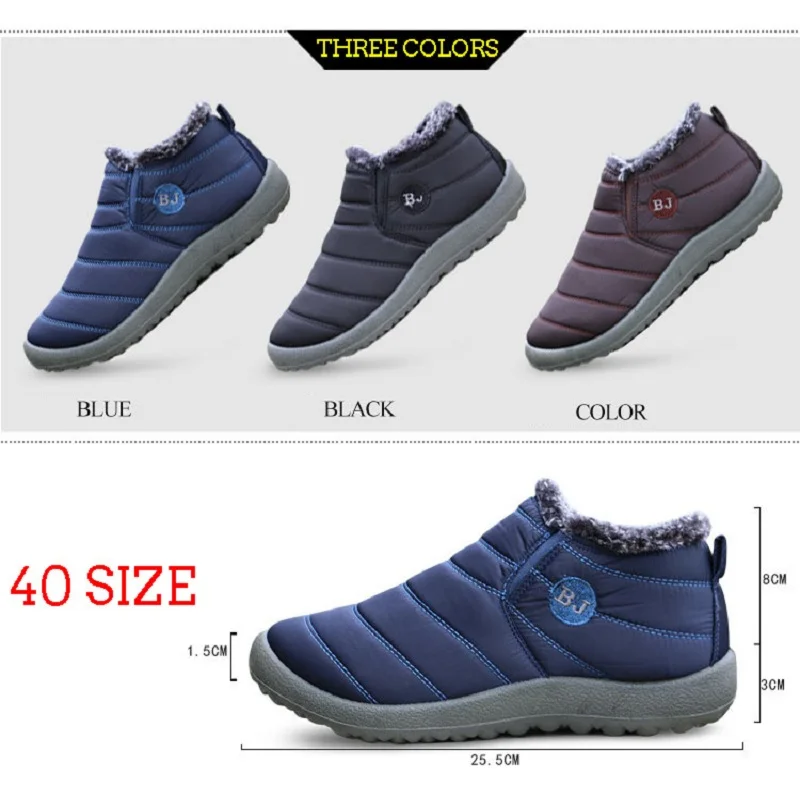 Tanie Merkmak 2019 nowe zimowe męskie buty moda ciepłe buty na śnieg antypoślizgowe wodoodporne botki Solid Color Big Size para botki