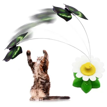 

Simulation Butterfly Cat Wand Funny Pet Interactive Training Toy Automatic Electric Rotating Teaser Cat Toy Cat Scratch Toys