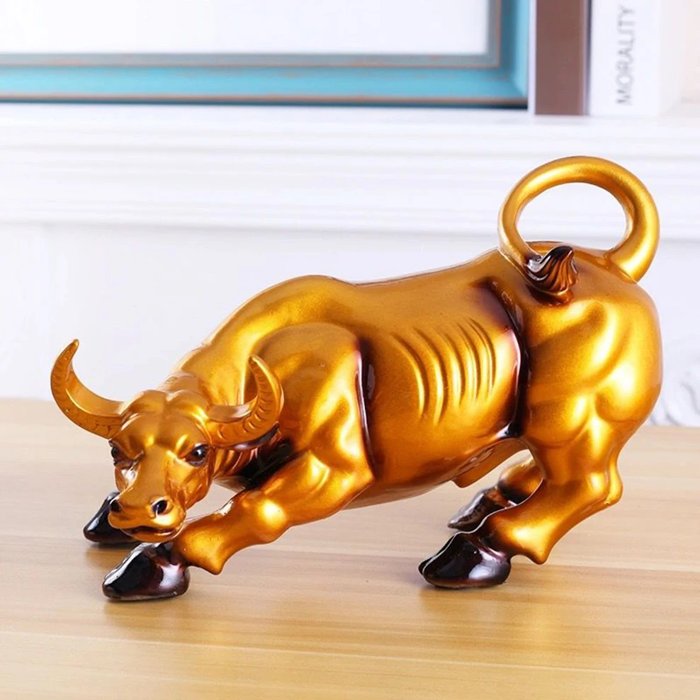 

Lucky Cattle Feng Shui Ornaments Wall Street Bull Office Home Decorations Resin Crafts Animal Figurine Shop Opening Gifts