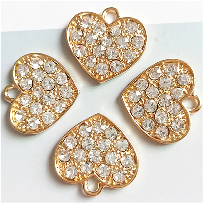 20 шт bling Сердце Шарм цинковый сплав геометрический брелок серьги подвеска шапочка Разъем DIY модные украшения для женщин и мужчин