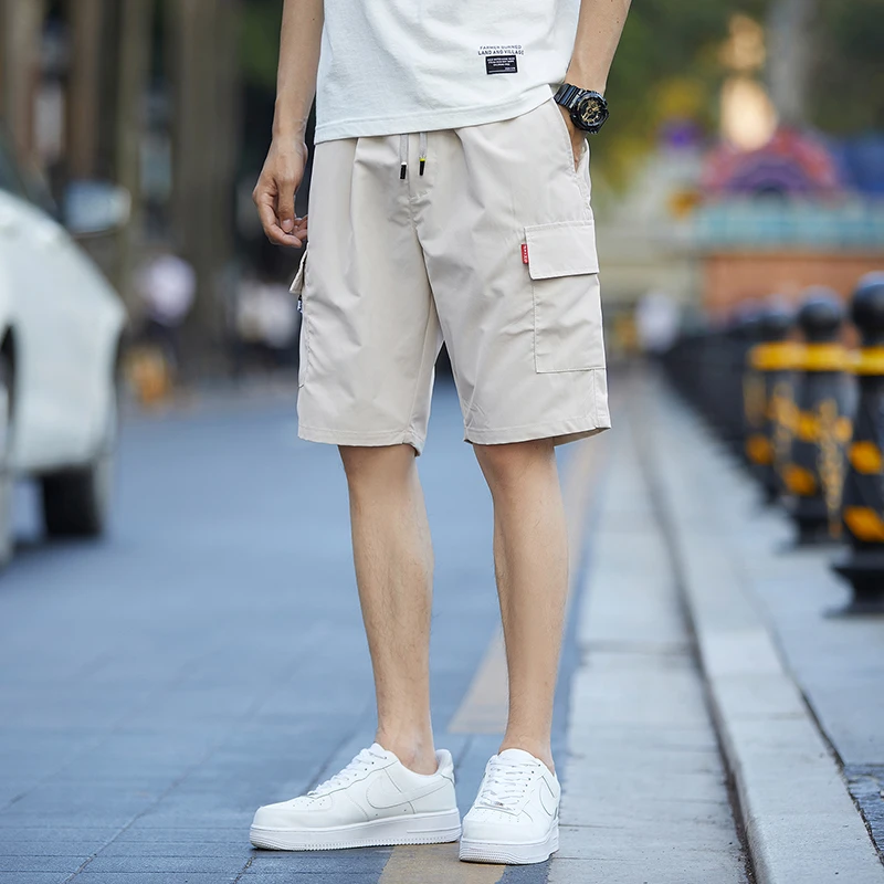 Pantalones cortos Cargo para hombre, pantalones sueltos de cinco puntos, versión coreana del joker, ropa con popular de tendencia, deportes y ocio, Playa p|Pantalones informales| - AliExpress