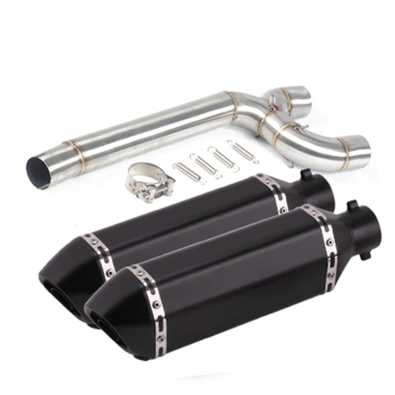 For Yamaha FZ6 FZ6N FZ6S Motorcycle Dual-outlet Exhaust Middle Link Pipe Escape 51mm Mufflers Pipe Removable DB Killer Stainles - Image 6