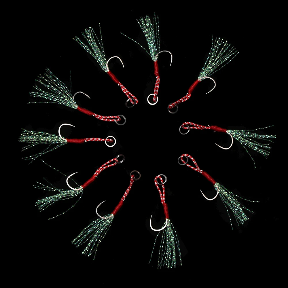 10 шт./партия рыболовные крючки из высокоуглеродистой стали с леской, рыболовные крючки с колючими крючками, рыболовные снасти для рыбалки на открытом воздухе
