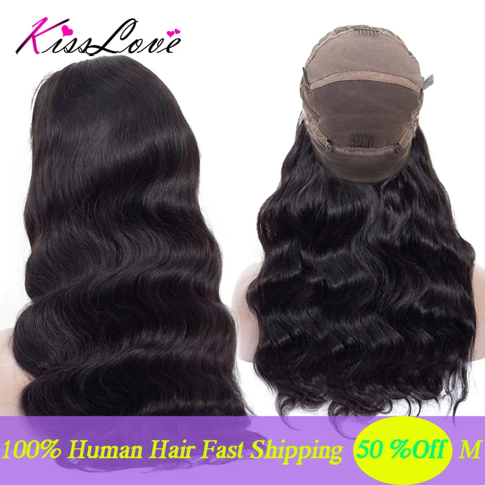 Comprar Pelucas de pelo humano de encaje completo para mujeres negras pelucas brasileñas de onda del cuerpo pelo Remy de media relación predesplumado nudos decolorados beso amor