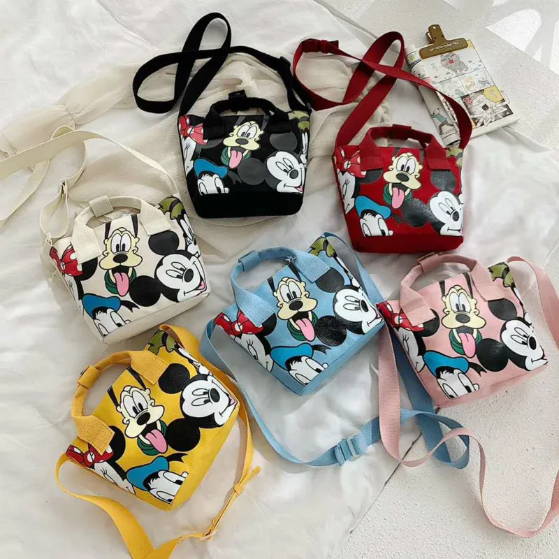 Disney-bolso de hombro de ratón para mujer, bandolera de hombro estampado bonito, de lona, 2020