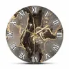 Luxury Abstract Fluid Art Painting Modern Design Wall Clock Black Gold Marble Printed Clock Silent Movement Watch For Bedroom 1