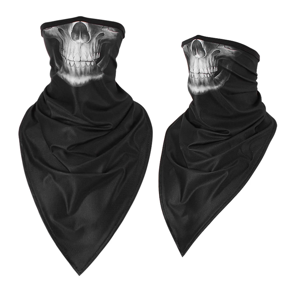 Дышащая мягкая Балаклава с черепом, треугольная маска для лица, волшебный ветрозащитный Противопыльный лыжный шарф, шейный платок на голову для мужчин и девочек - Цвет: 12