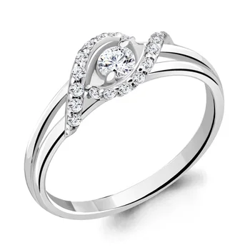 

AQUAMARINE classic ring with cubic, silver 925