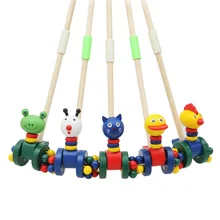 Детская коляска, ходунки для малышей, однополюсная музыкальная обучающая игрушка, деревянная игрушка для детей 1-2 лет