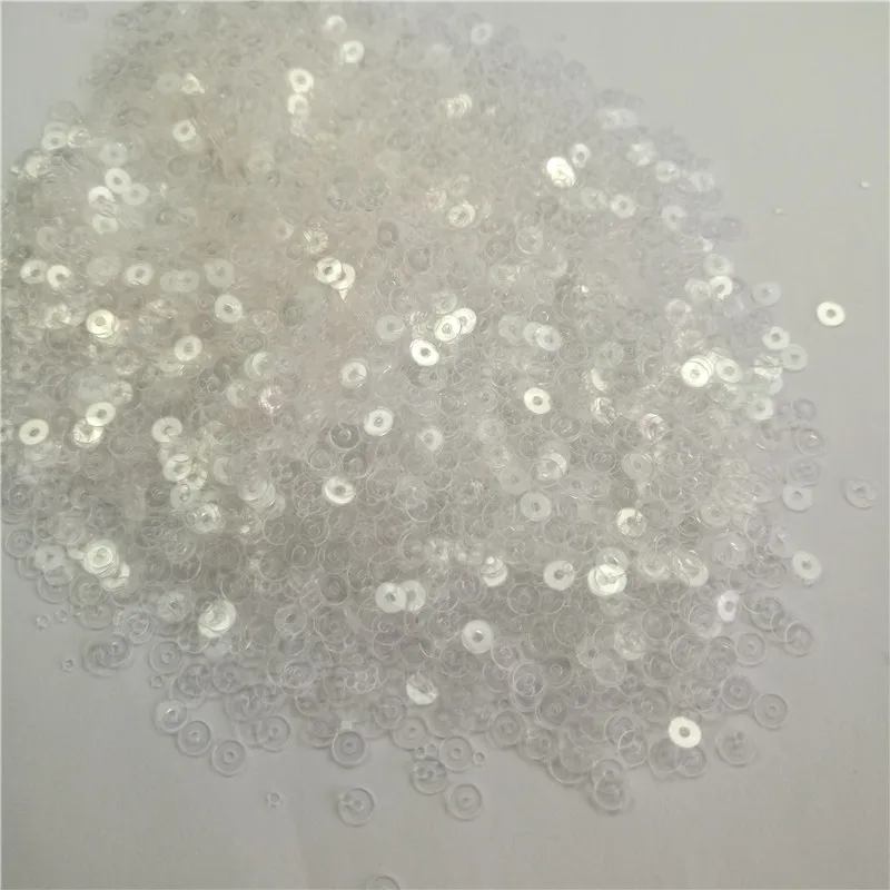 3 mm 4 mm Transparent White Flat Round Loose Sequins Paillette Sewing Craft Deco