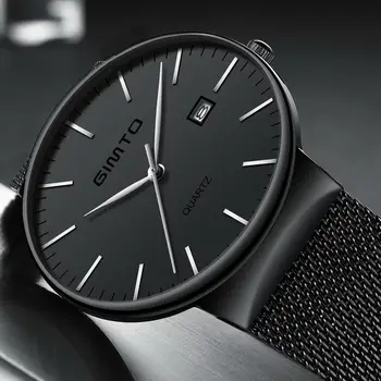 

GIMTO Rose Gold Creative Men Watch Brand Luxury Steel Clock Business Quartz Wristwatch Military Sport Clock relogio masculino