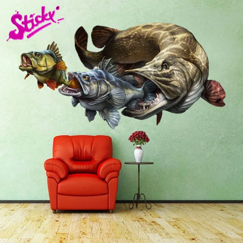 

STICKY3D Deep Sea Fish Fossil Fish Anime Car Sticker Decal Decor Waterproof The Whole Body Off-road Laptop Window Wall PVC Vinyl