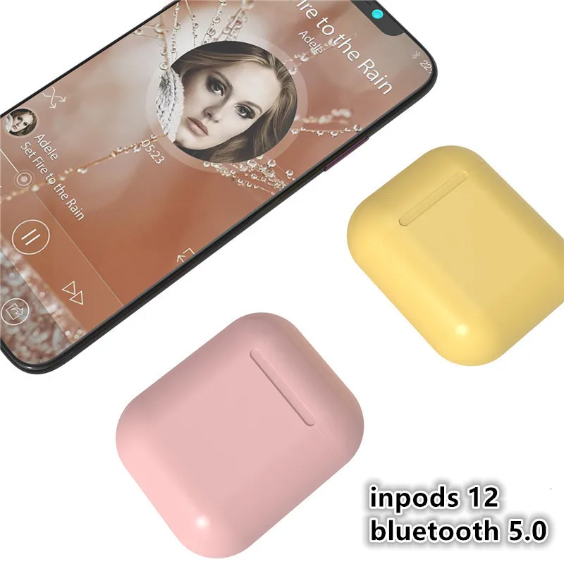 Macaron TWS, Bluetooth 5,0, беспроводные стерео наушники с басами, спортивные наушники для близнецов, яркие цвета, InPods12 для IPhone
