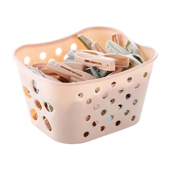 

30pcs Clothes Pegs Plastic Laundry Clothes Pins with Basket Heavy Duty Plastic Laundry Hanging Clips Hanger Drying Racks