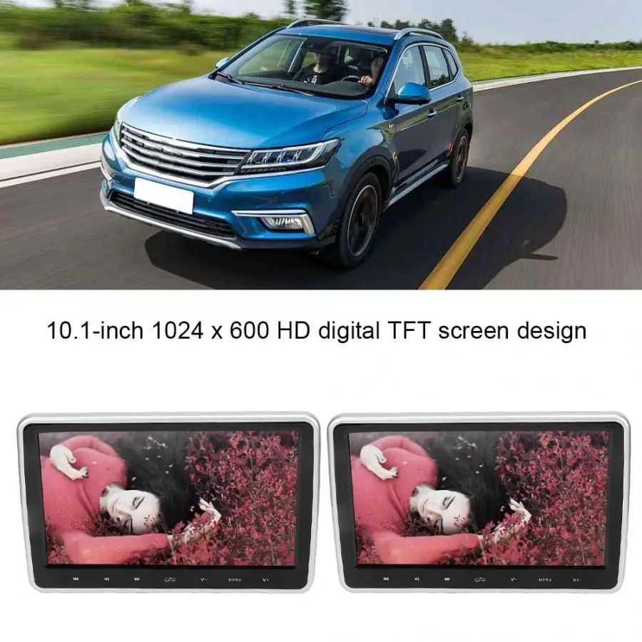 2 шт. 10.1in 1024x600 HD Автомобильный подголовник монитор TFT lcd DVD видео плеер HDMI сенсорный экран 12 В постоянного тока