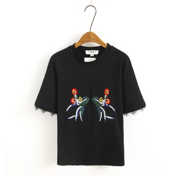 

Spring / Summer 2020 Women's Fashion High-end Embroidered Short Sleeve T-shirt 835