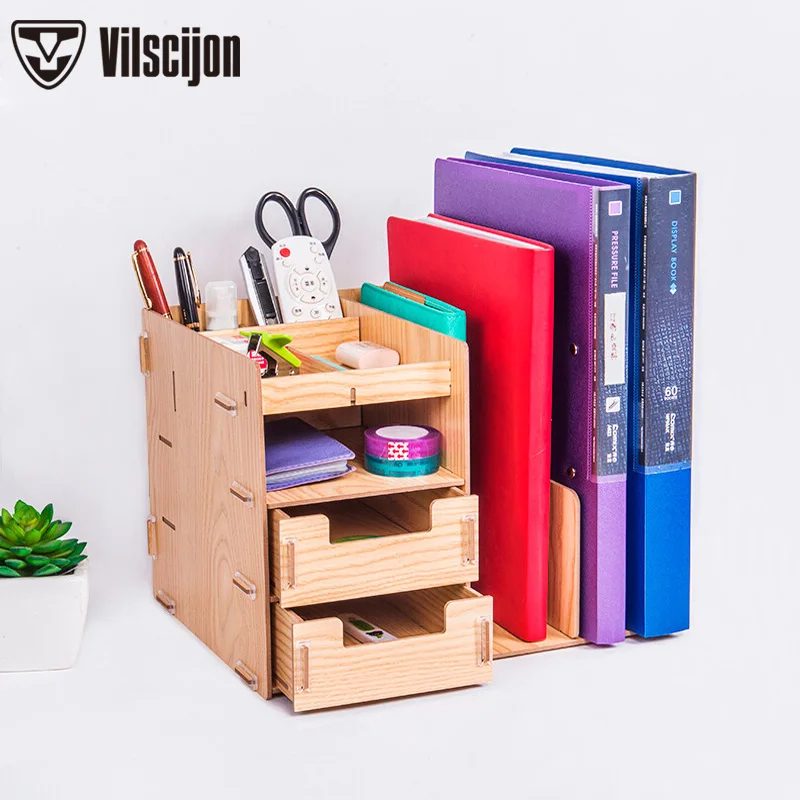 

DIY Desk Organizer Tray Desktop Magazine Holder Desk Holder Paper Storage Book Display Stand School Accessories Vilscijon D2067