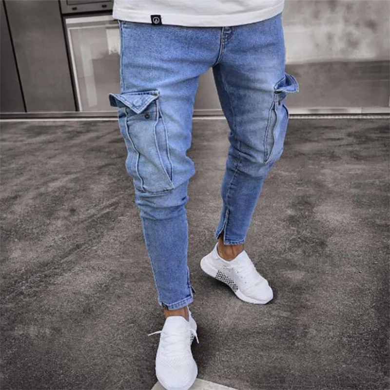 Pantalones vaqueros informales para hombre, Jeans largos Deshilachados, ajustados, con agujeros, nueva moda, Otoño, 2022|Pantalones vaqueros| AliExpress