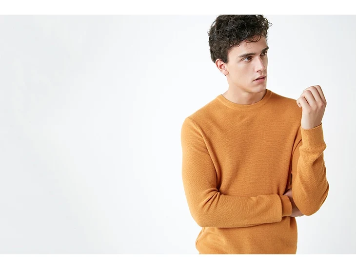 Избранный шерстяной мужской пуловер вязаный с круглым вырезом Повседневный свитер одежда S | 418424508