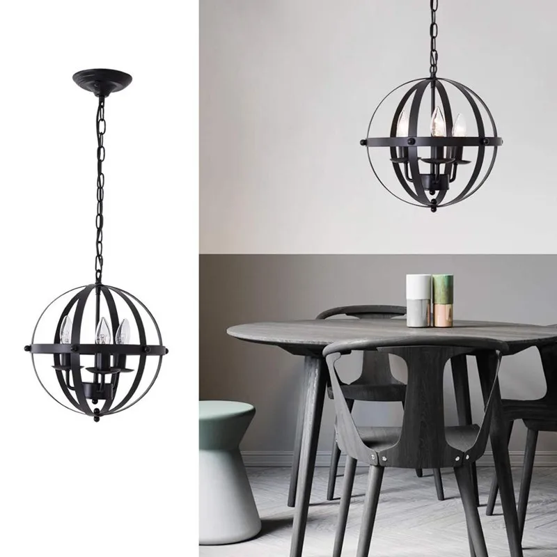 Промышленное металлическое освещение винтажная Подвесная лампа сферический