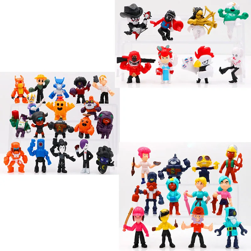 46pcs/set Brawl Action Figure Toys Star Hero Poco Shelly Nita Colt Jessie Brock Collectiable Block Model Toy For kids Gifts