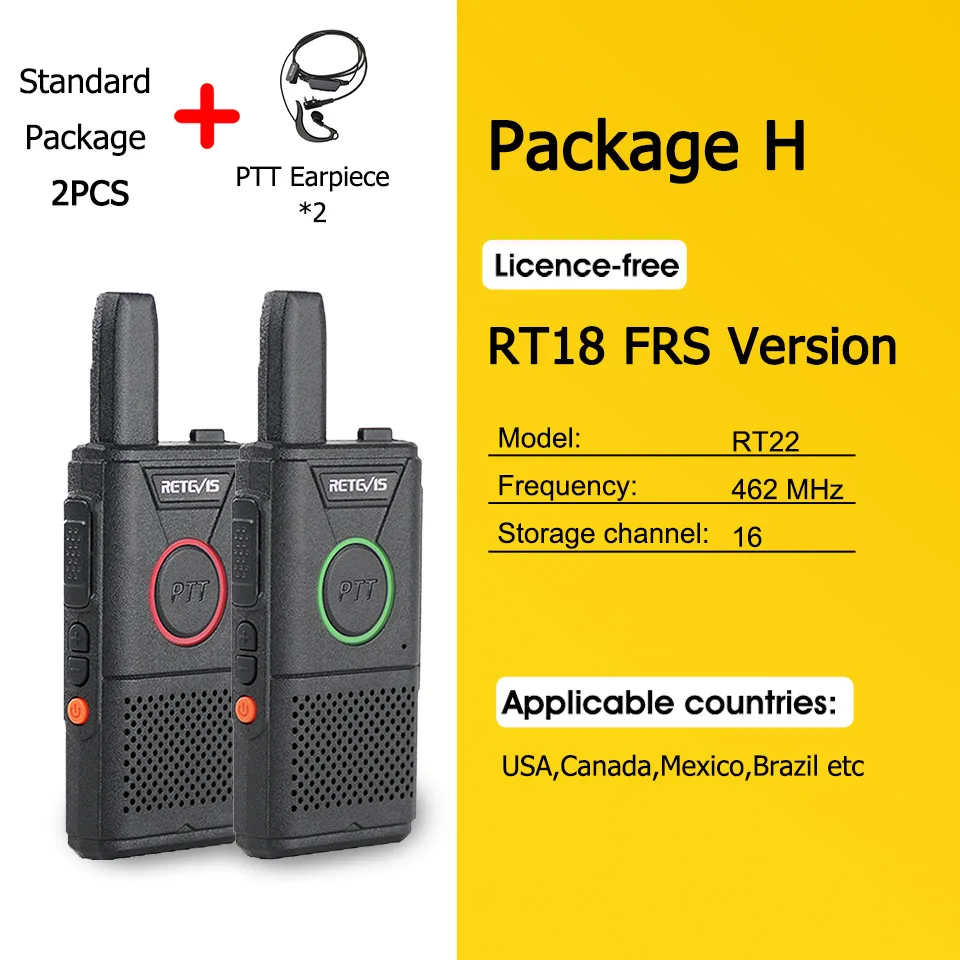 Retevis RT616 Walkie Talkie, PMR446 16 Channels 2 Way Radio, Dual Band - View #9