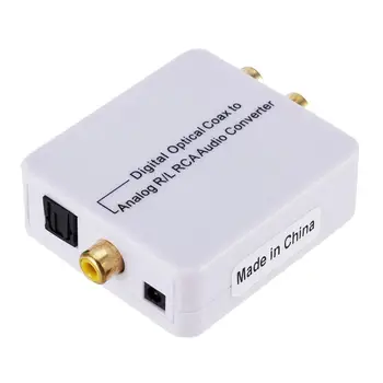 

Digital Fiber Coaxial To Left And Right Channel Digital To Analog 3.5Mm Audio Analog Converter White